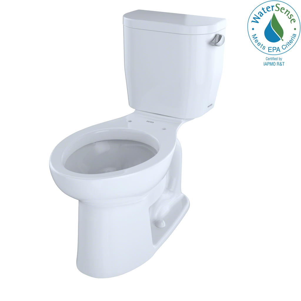 TOTO® Entrada™ Two-Piece Elongated 1.28 GPF Universal Height Toilet with Right-Hand Trip Lever, Cotton White - CST244EFR#01