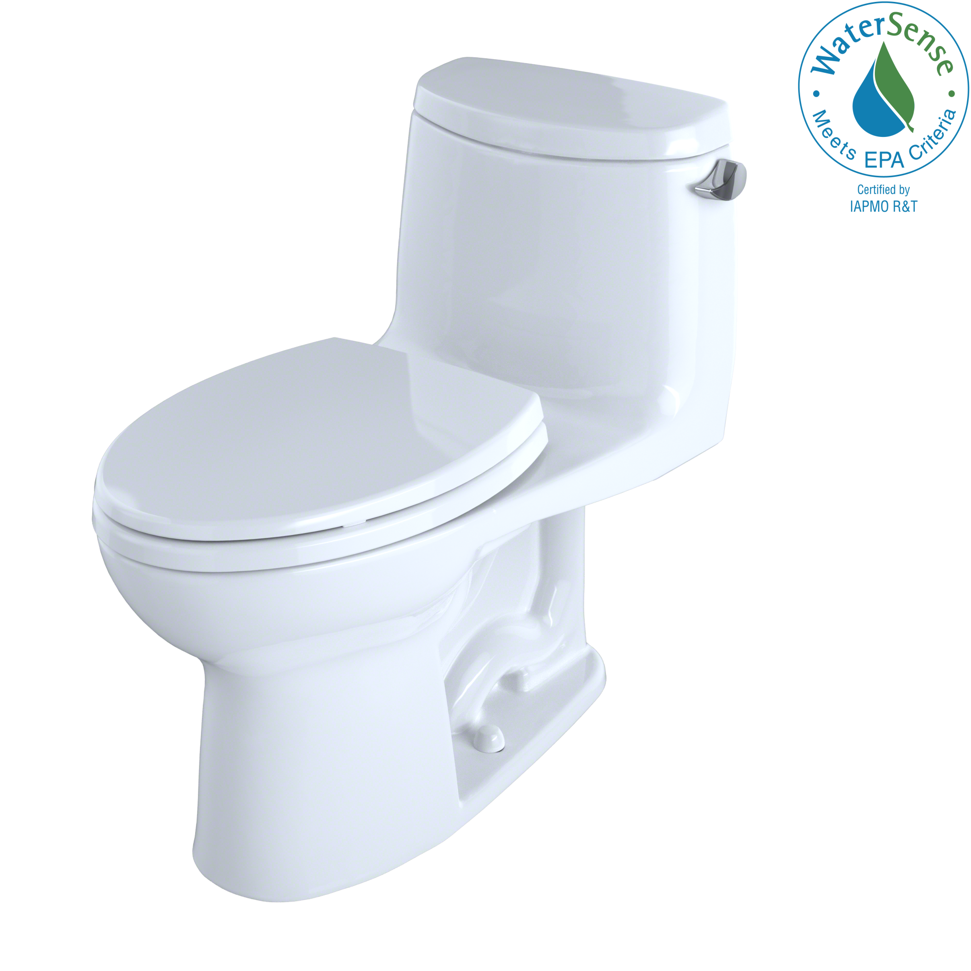 TOTO® UltraMax® II One-Piece Elongated 1.28 GPF Universal Height Toilet with Right-Hand Lever and CeFiONtect™, Cotton White - MS604114CEFRG#01