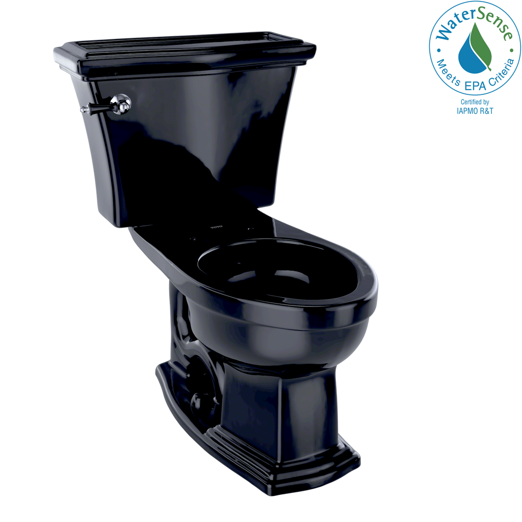 TOTO® Eco Clayton® Two-Piece Elongated 1.28 GPF Universal Height Toilet, Ebony - CST784EF#51