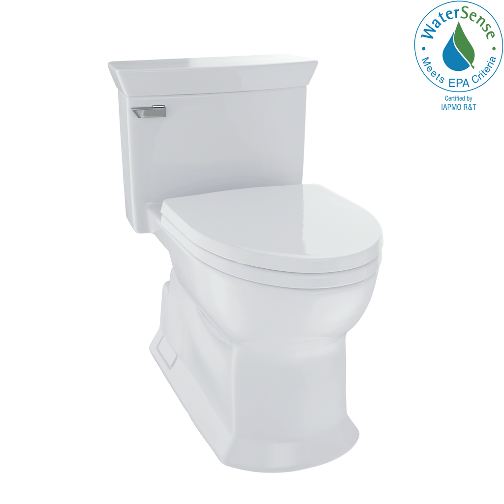 TOTO® Eco Soirée® One Piece Elongated 1.28 GPF Universal Height Skirted Toilet with CeFiONtect™, Colonial White - MS964214CEFG#11