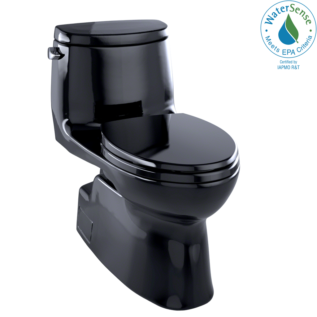 TOTO® Carlyle® II One-Piece Elongated 1.28 GPF Universal Height Skirted Toilet, Ebony Black - MS614114CEF#51
