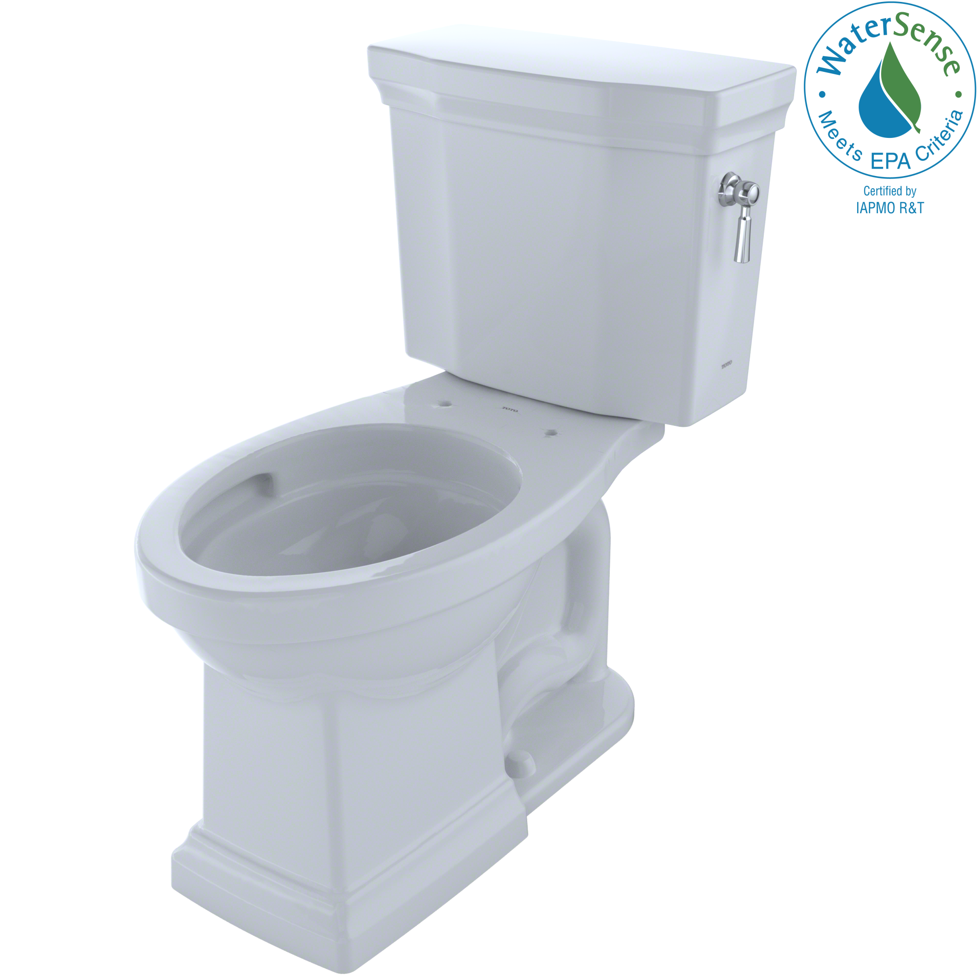 TOTO® Promenade® II 1G® Two-Piece Elongated 1.0 GPF Universal Height Toilet with CeFiONtect™ and Right-Hand Trip Lever, Cotton White - CST404CUFRG#01