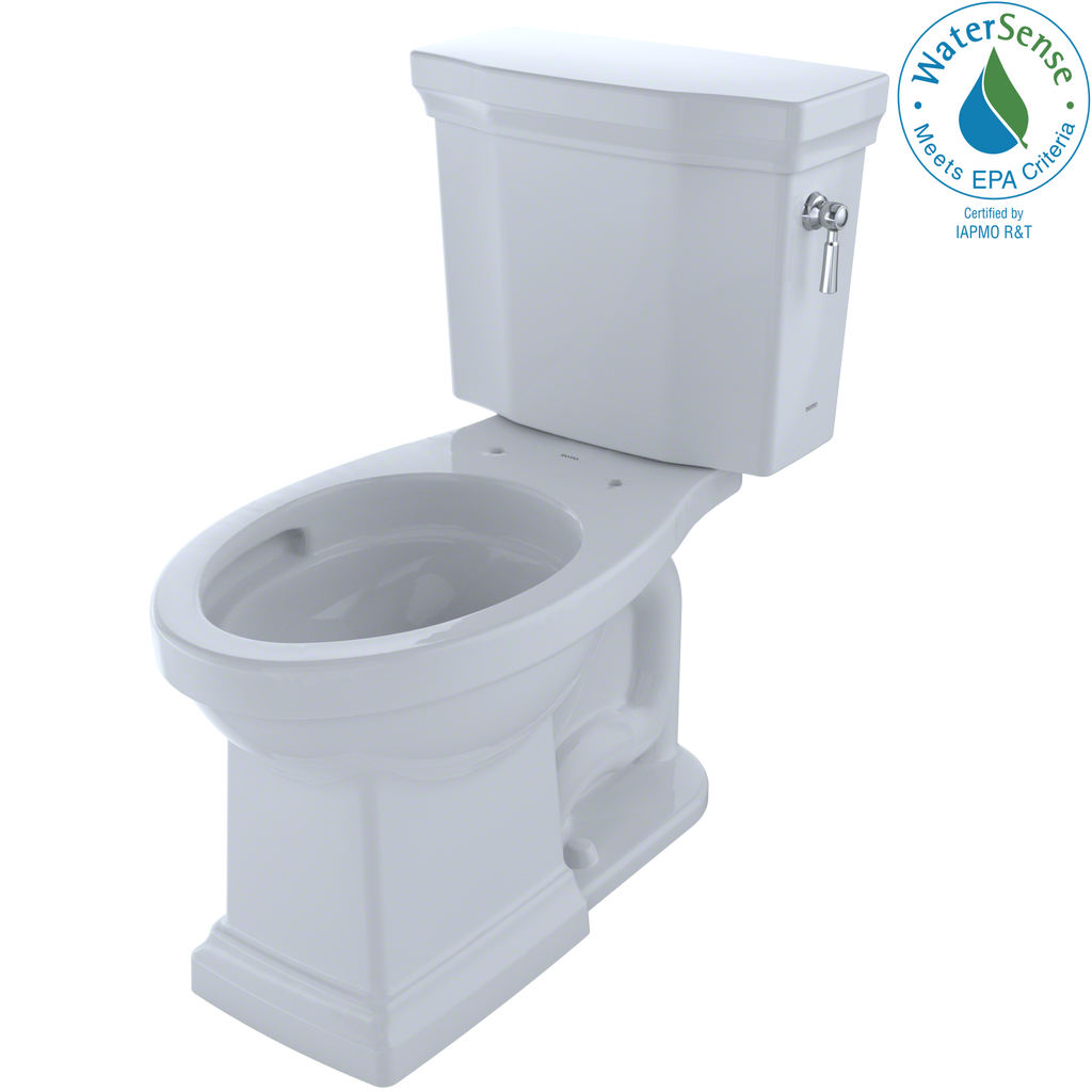 TOTO® Promenade® II 1G® Two-Piece Elongated 1.0 GPF Universal Height Toilet with CeFiONtect™ and Right-Hand Trip Lever, Cotton White - CST404CUFRG#01