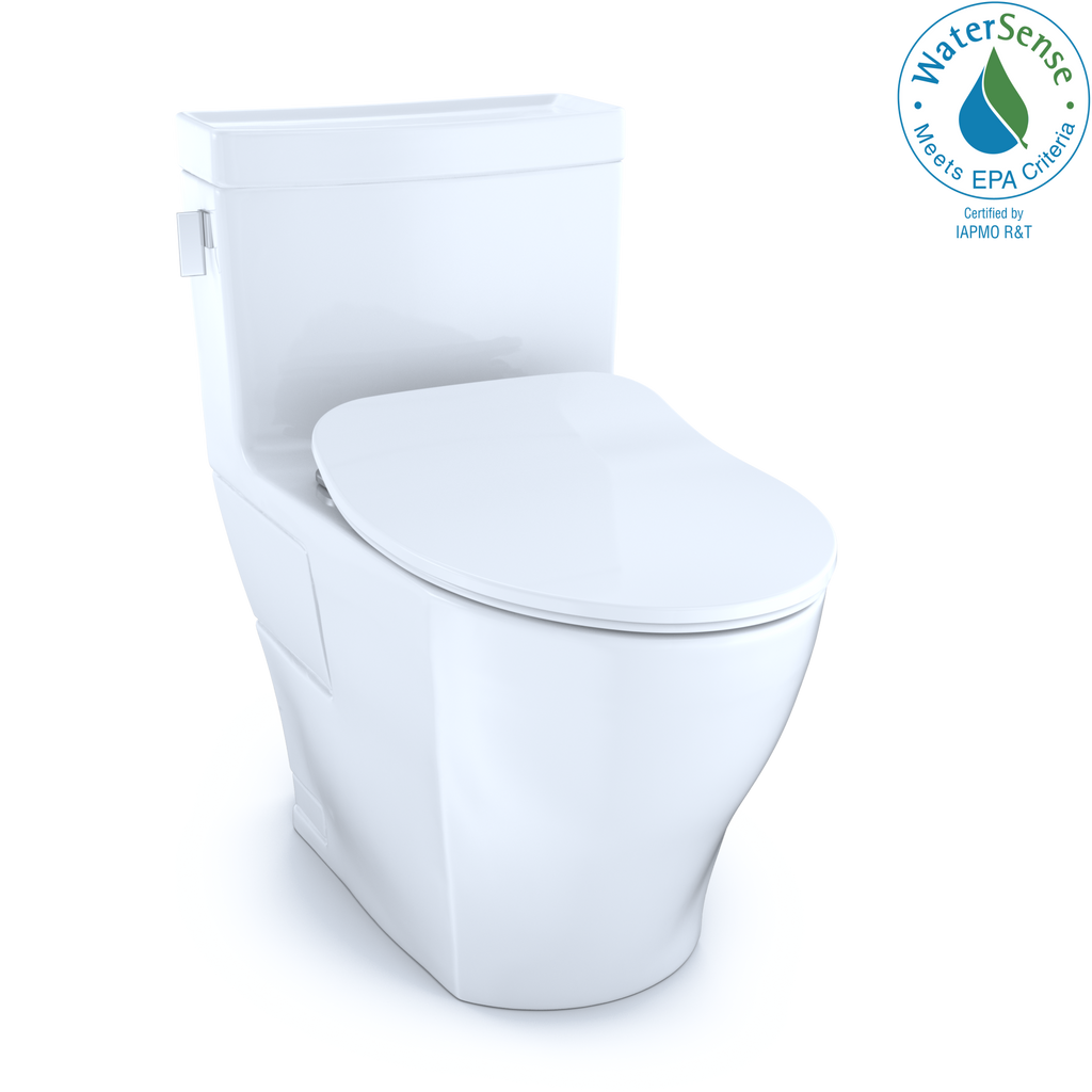 TOTO® Legato® One-Piece Elongated 1.28 GPF Toilet with CEFIONTECT® and SoftClose® Seat, WASHLET®+ Ready, Cotton White - MS624234CEFG#01