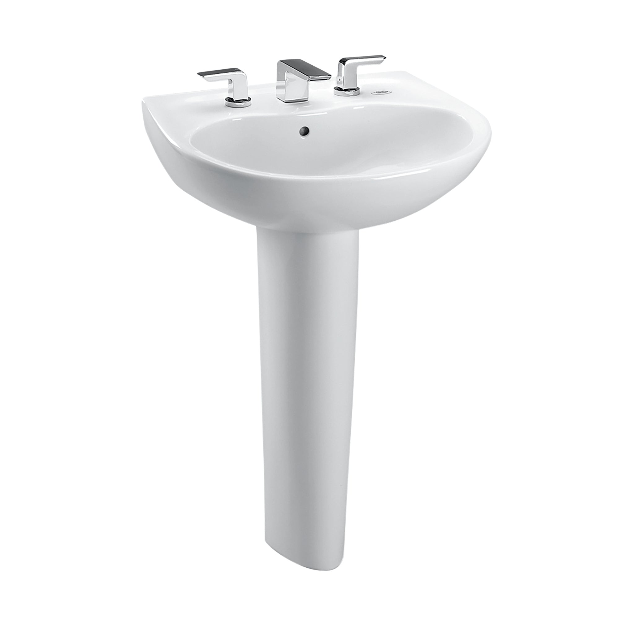 TOTO® Supreme® Oval Basin Pedestal Bathroom Sink with CeFiONtect™ for 8 Inch Center Faucets, Cotton White - LPT241.8G#01