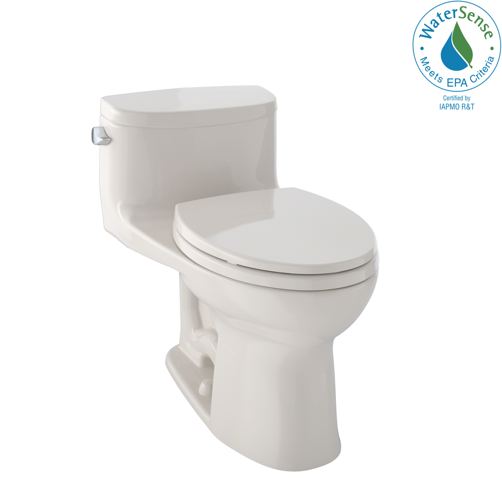 TOTO® Supreme® II One-Piece Elongated 1.28 GPF Universal Height Toilet with CeFiONtect™, Bone - MS634114CEFG#03