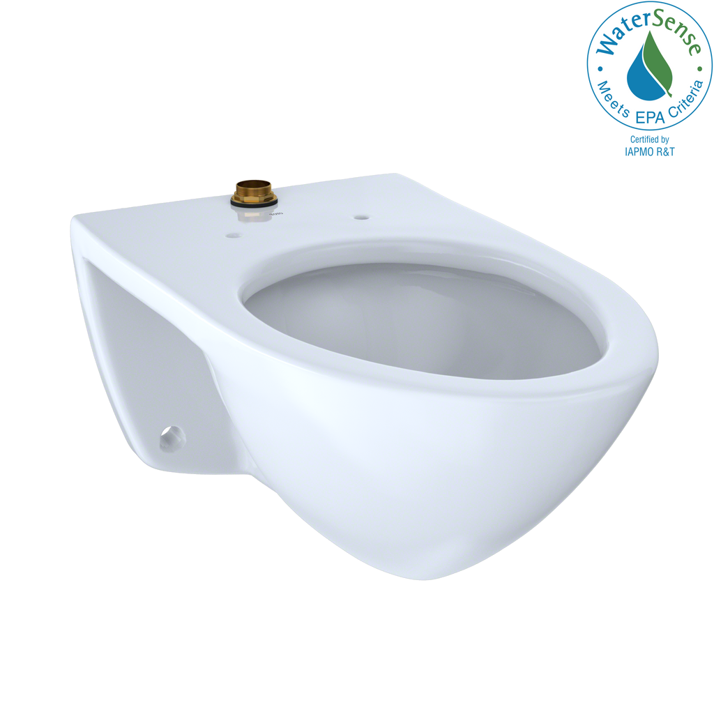 TOTO® Elongated Wall-Mounted Flushometer Toilet Bowl with Top Spud, Cotton White - CT708U#01