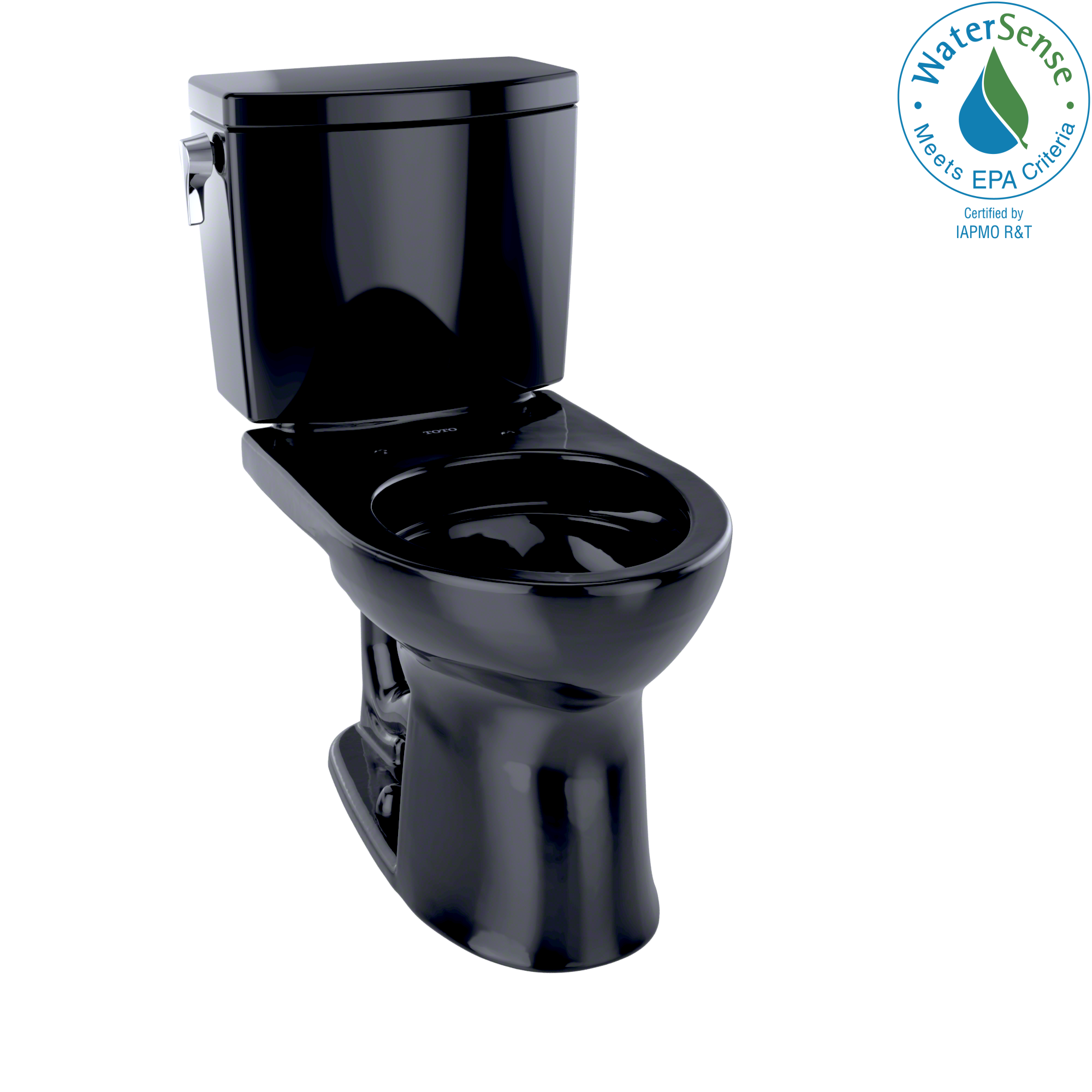 TOTO® Drake® II 1G® Two-Piece Round 1.0 GPF Universal Height Toilet, Ebony - CST453CUFG#51