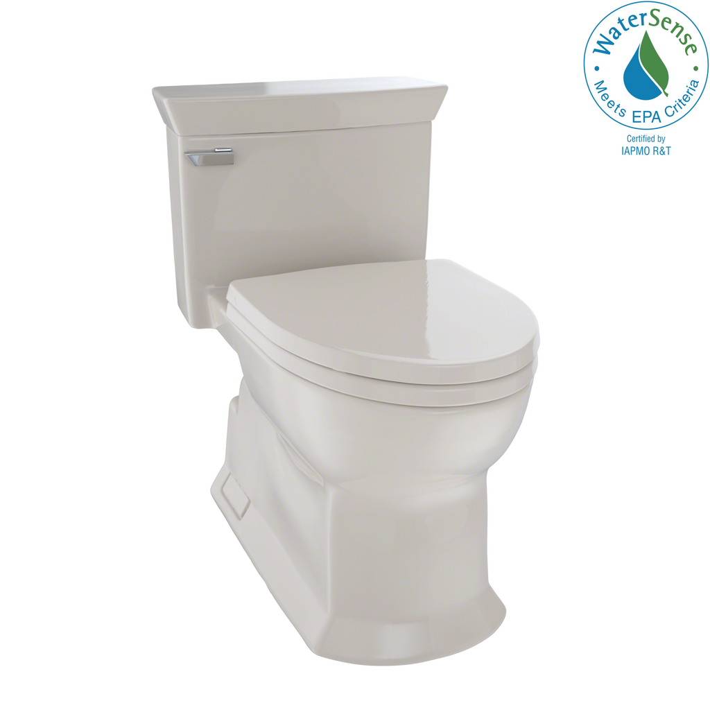 TOTO® Eco Soirée® One Piece Elongated 1.28 GPF Universal Height Skirted Toilet with CeFiONtect™, Bone - MS964214CEFG#03