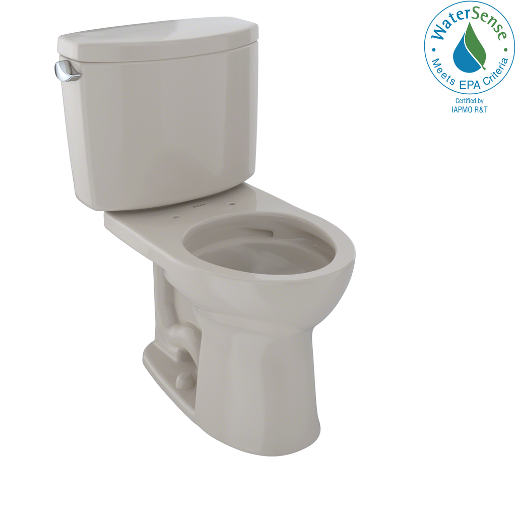TOTO® Drake® II Two-Piece Round 1.28 GPF Universal Height Toilet with CeFiONtect™, Bone - CST453CEFG#03