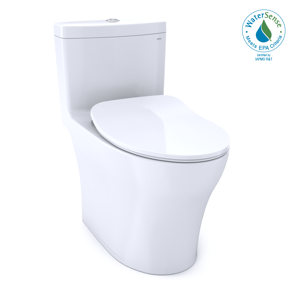 TOTO® Aquia® IV One-Piece Elongated Dual Flush 1.0 and 0.8 GPF Universal Height, WASHLET®+ Ready Toilet with CEFIONTECT® Cotton White- MS646234CUMFG#01