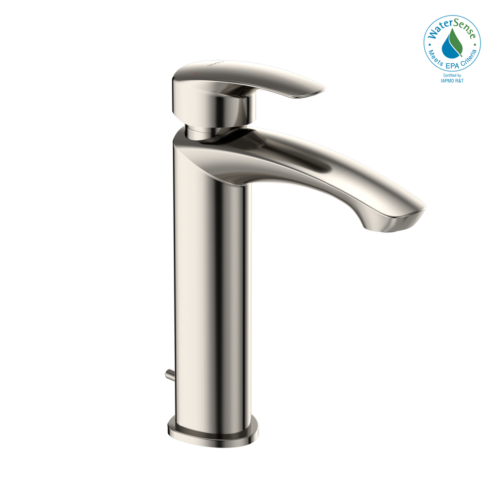 TOTO® GM 1.2 GPM Single Handle Semi-Vessel Bathroom Sink Faucet with COMFORT GLIDE Technology, Polished Nickel - TLG03303U#PN
