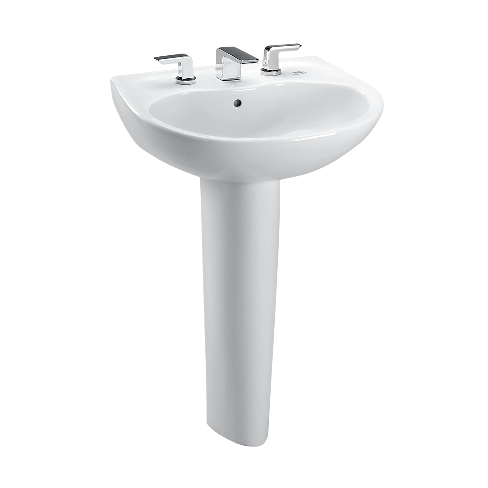 TOTO® Prominence® Oval Basin Pedestal Bathroom Sink with CeFiONtect™ for 4 inch Center Faucets, Cotton White - LPT242.4G#01