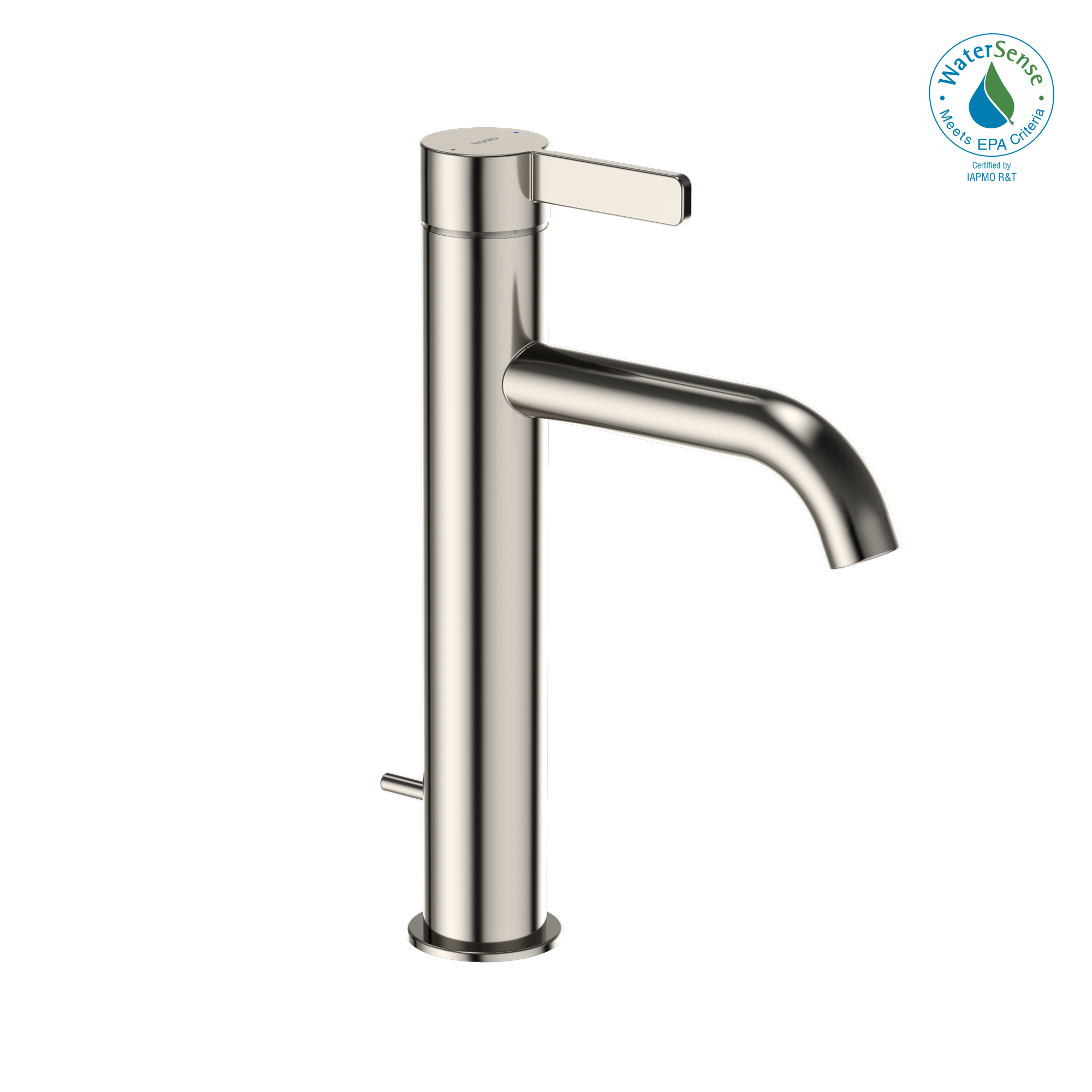 TOTO® GF 1.2 GPM Single Handle Semi-Vessel Bathroom Sink Faucet with COMFORT GLIDE Technology, Polished Nickel - TLG11303#PN