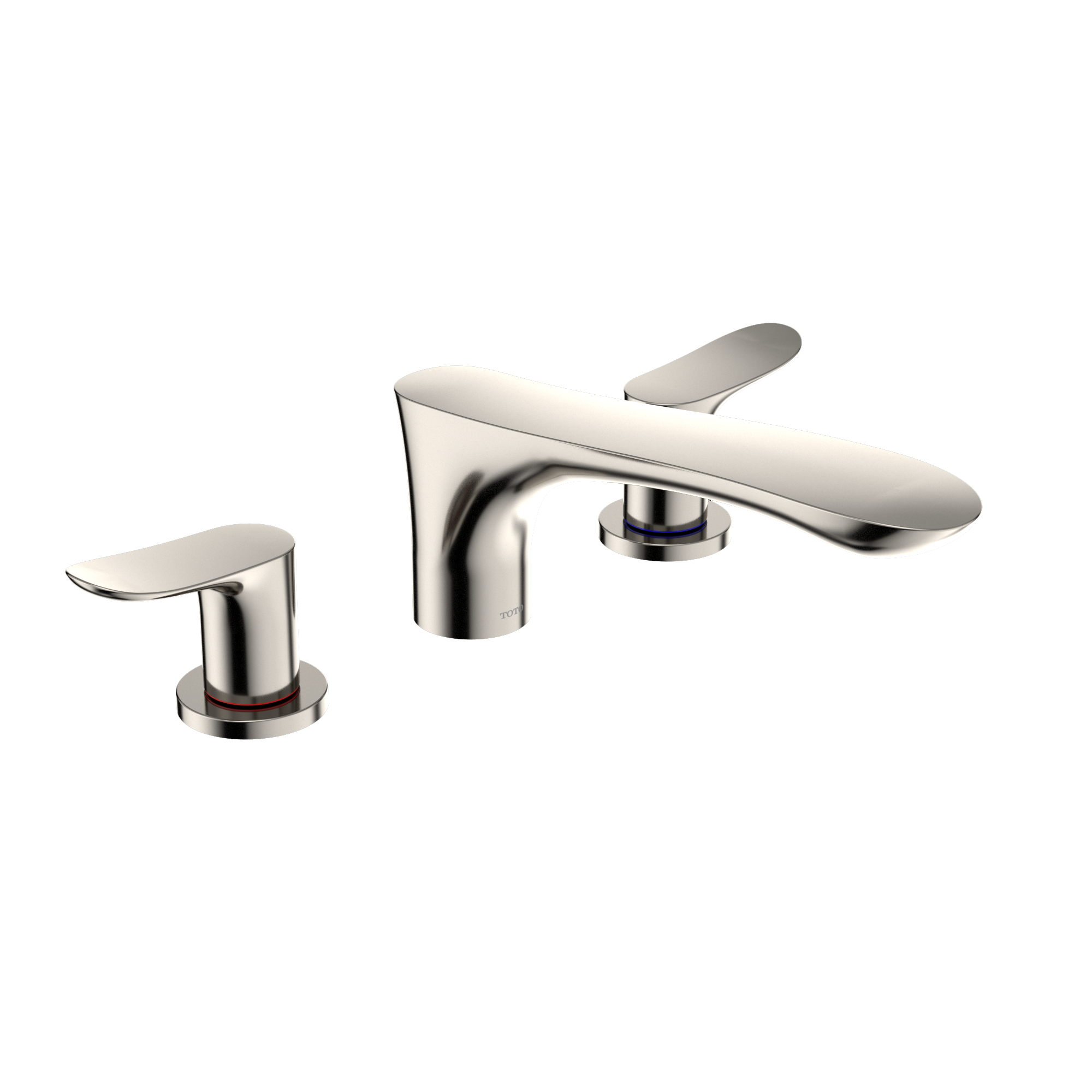 TOTO® GO Two-Handle Deck-Mount Roman Tub Filler Trim, Polished Nickel - TBG01201U#PN