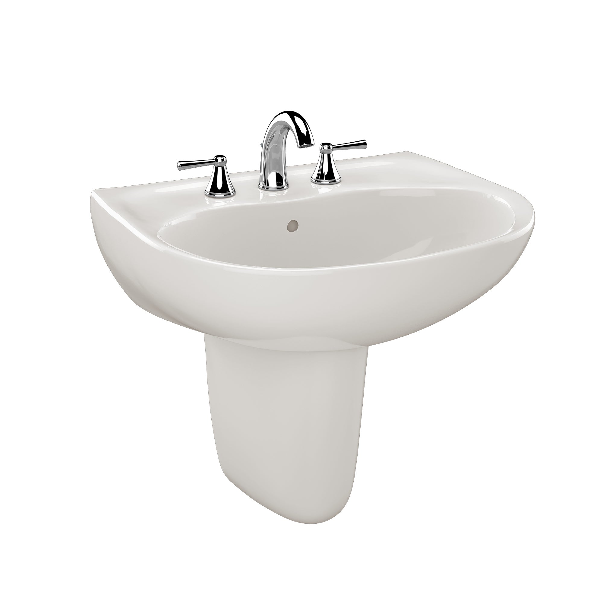 TOTO® Supreme® Oval Wall-Mount Bathroom Sink with CeFiONtect™ and Shroud for 8 Inch Center Faucets, Colonial White - LHT241.8G#11