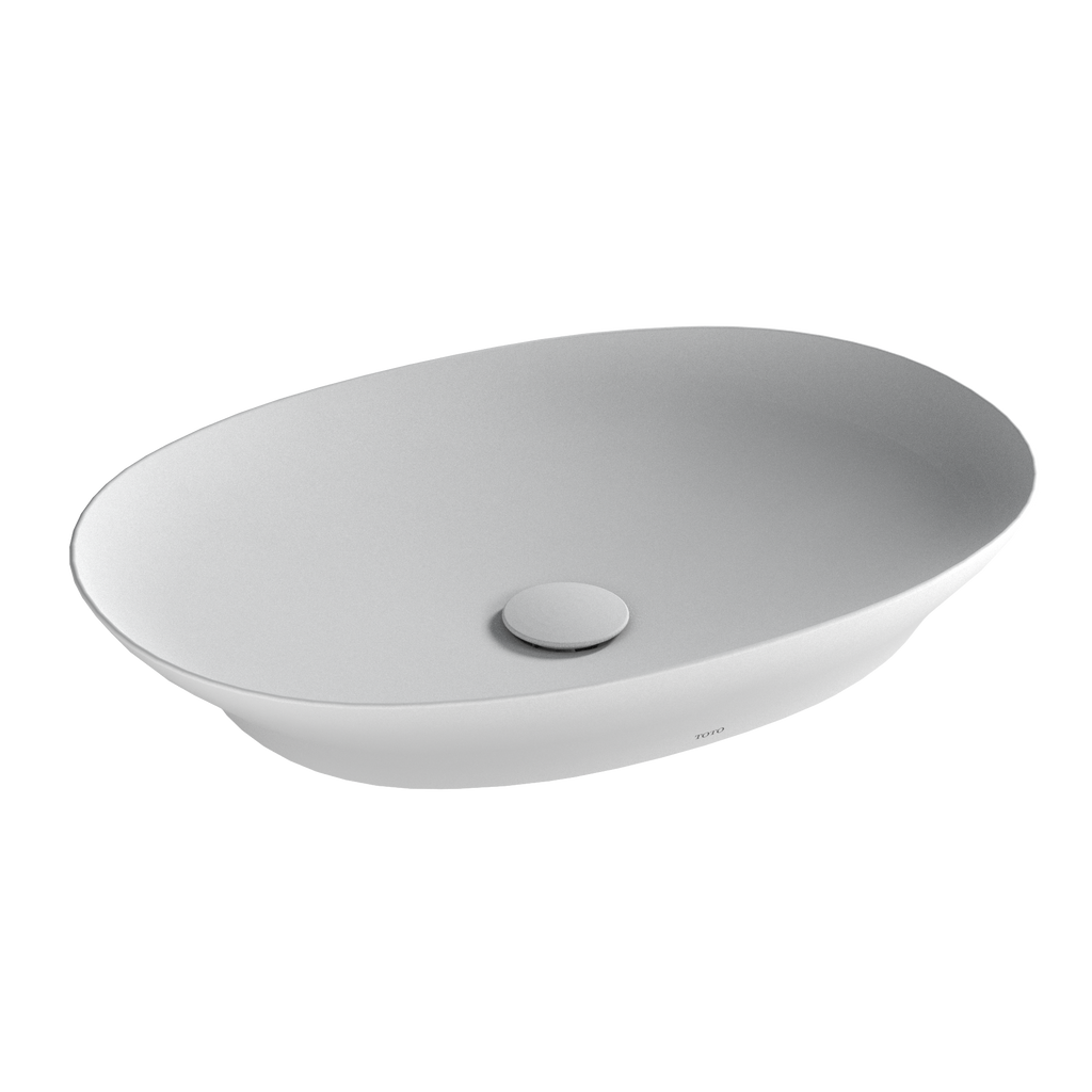 TOTO® Kiwami® Oval 24 Inch Vessel Bathroom Sink with CEFIONTECT®, CLEAN MATTE - LT474MT#CMW