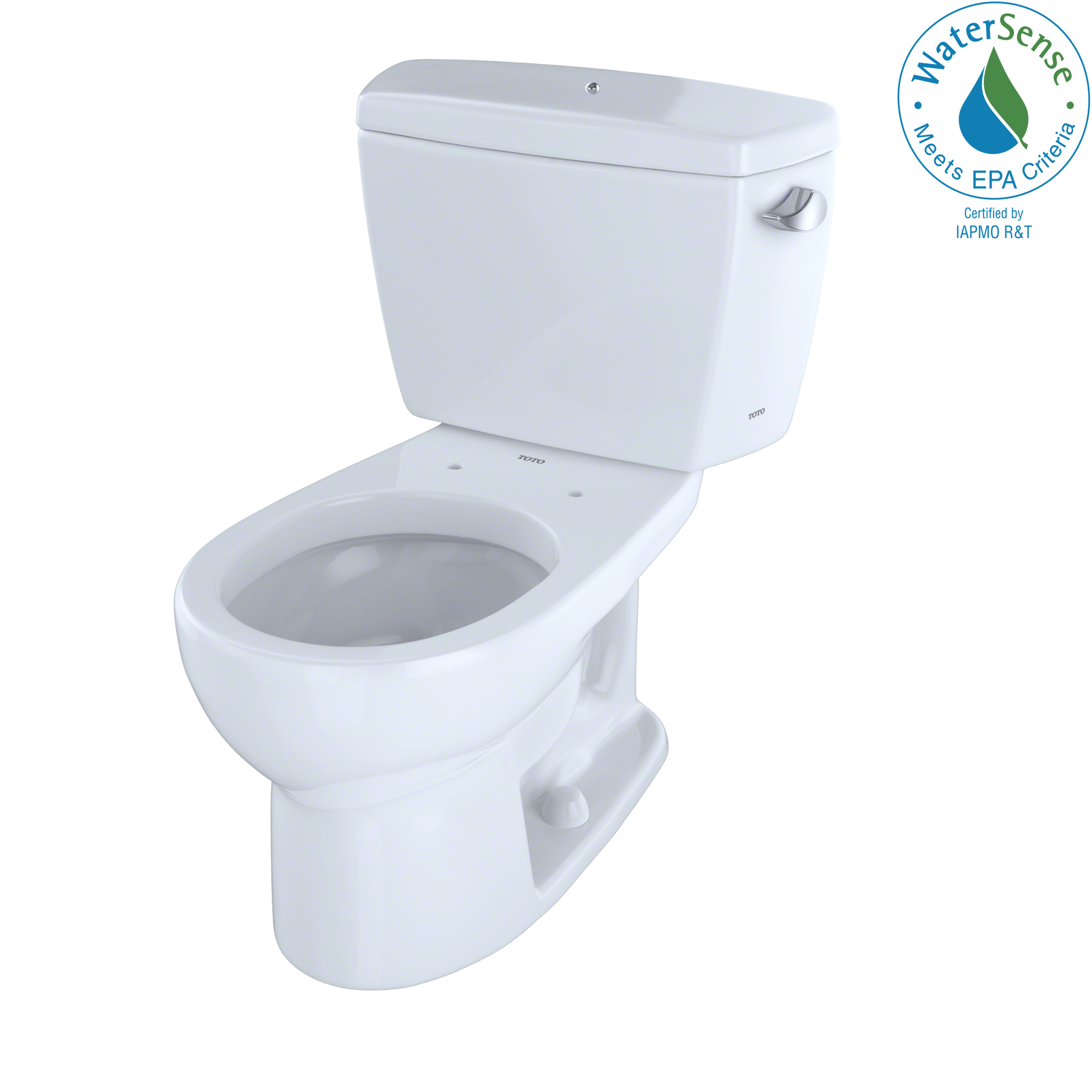 TOTO® Eco Drake® Two-Piece Round 1.28 GPF Toilet with Right-Hand Trip Lever and Bolt Down Tank Lid, Cotton White - CST743ERB#01