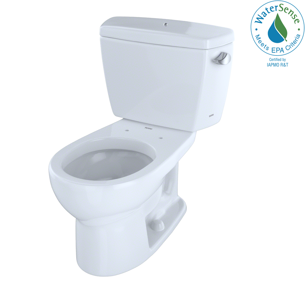 TOTO® Eco Drake® Two-Piece Round 1.28 GPF Toilet with Right-Hand Trip Lever and Bolt Down Tank Lid, Cotton White - CST743ERB#01