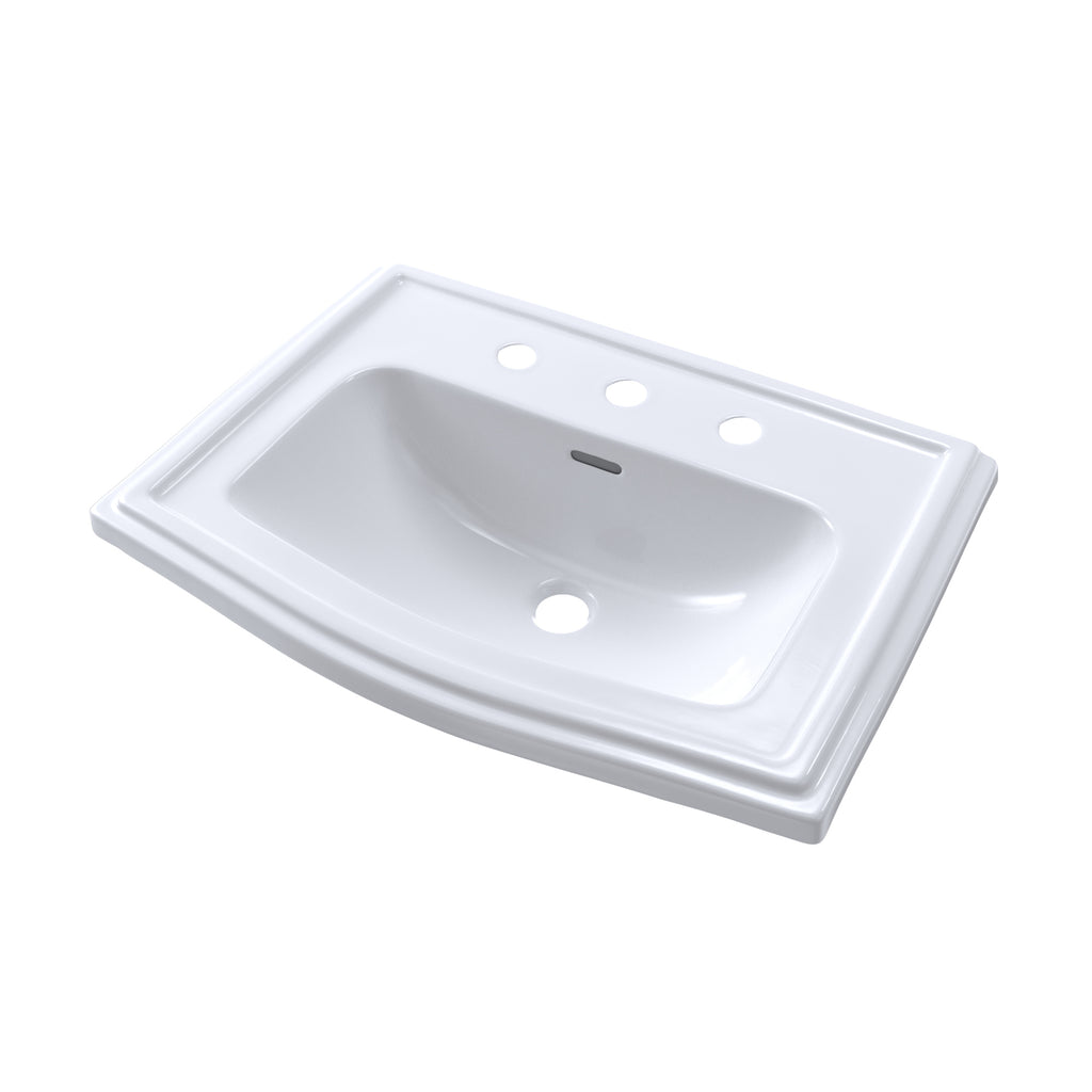 TOTO® Clayton® Rectangular Self-Rimming Drop-In Bathrrom Sink for 8 Inch Center Faucets, Cotton White - LT781.8#01