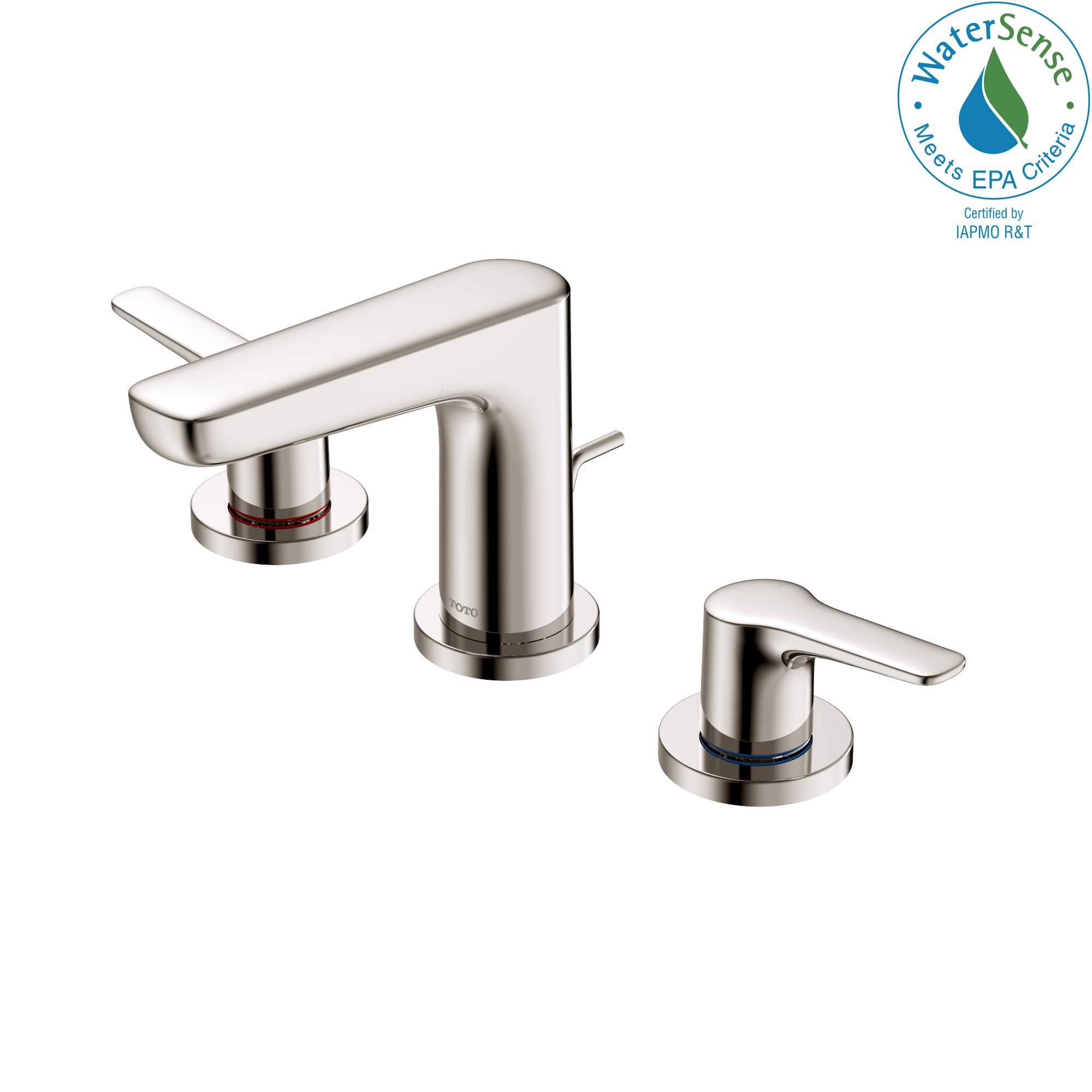 TOTO® GS 1.2 GPM Two Handle Widespread Bathroom Sink Faucet, Polished Nickel - TLG03201U#PN