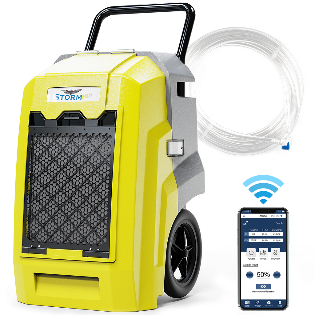 AlorAir Storm Pro Smart WiFi Dehumidifier, 85 PPD Commercial Dehumidifier with Pump, cETL listed, LCD Display, Auto Shut Off, 5 Years Warranty, Industrial dehumidifier for Disaster Restoration