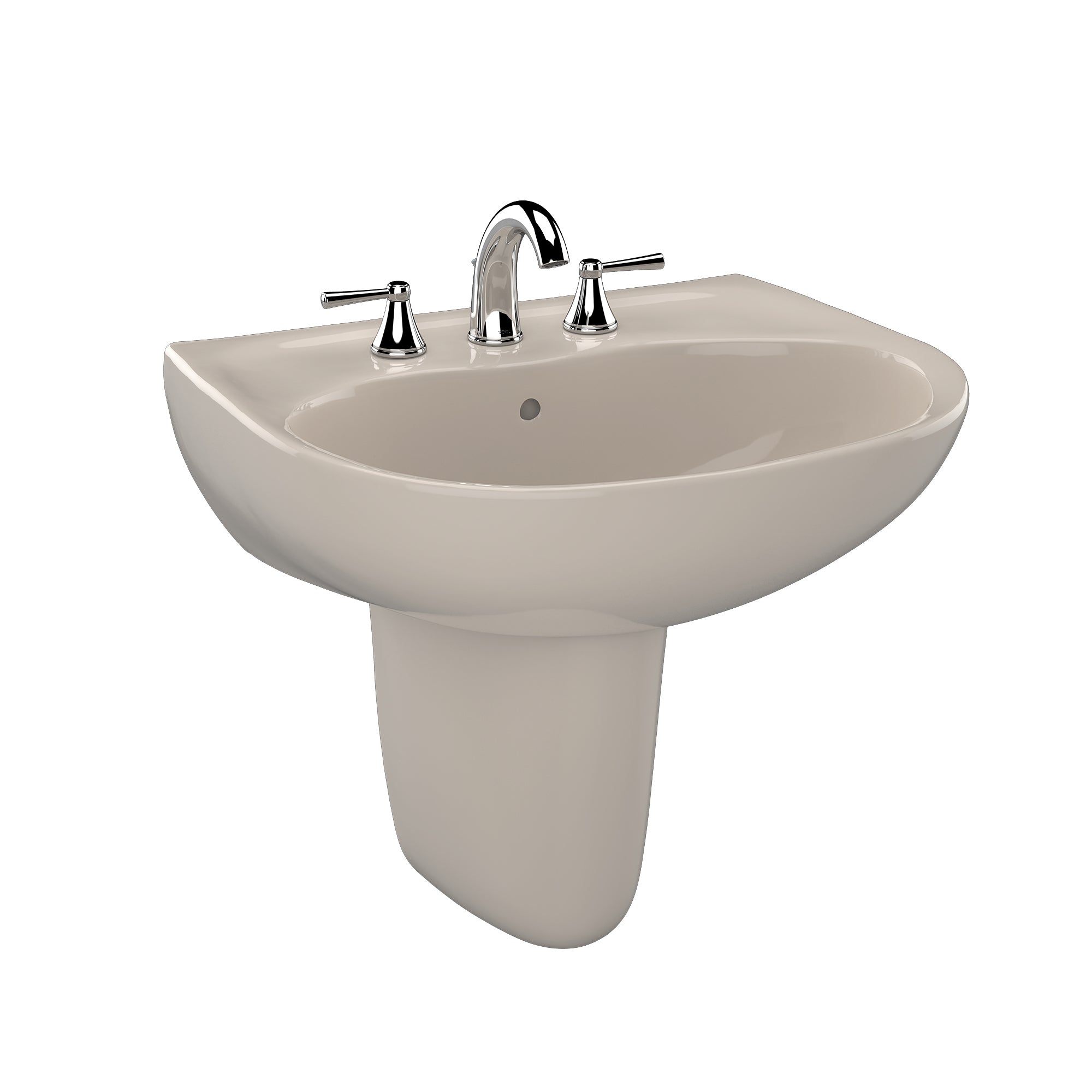 TOTO® Supreme® Oval Wall-Mount Bathroom Sink with CeFiONtect™ and Shroud for 8 Inch Center Faucets, Bone - LHT241.8G#03