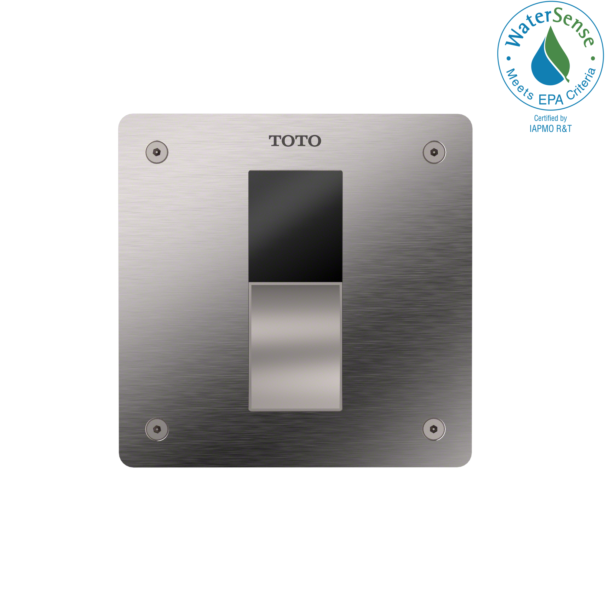 TOTO® ECOPOWER® Touchless 1.0 GPF Toilet Flushometer Valve with 4 x 4 Inch Cover Plate, Stainless Steel - TET3UA#SS