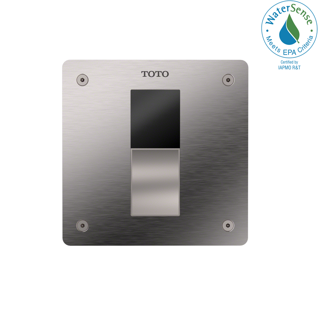 TOTO® ECOPOWER® Touchless 1.0 GPF Toilet Flushometer Valve with 4 x 4 Inch Cover Plate, Stainless Steel - TET3UA#SS