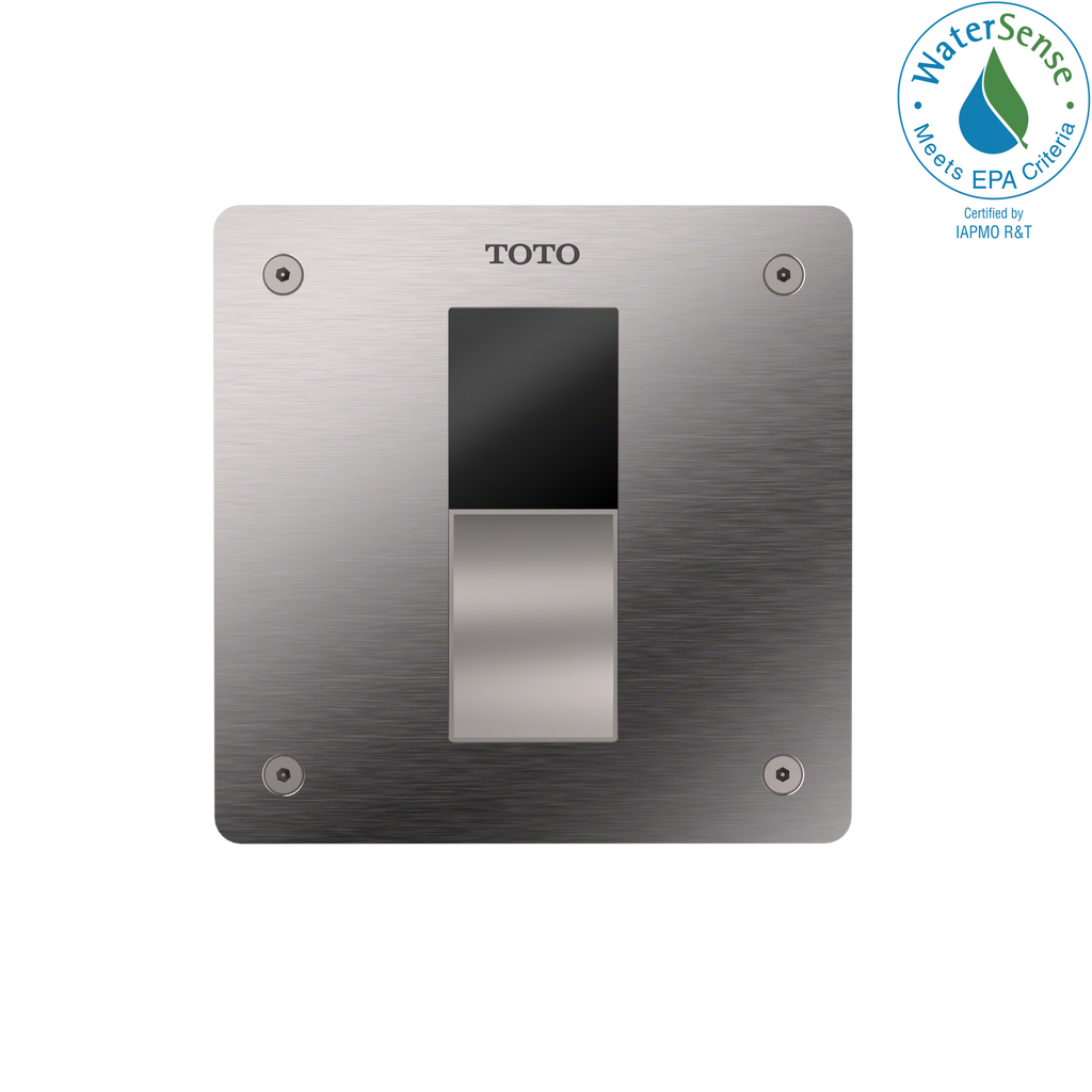 TOTO® ECOPOWER® Touchless 1.0 GPF Toilet Flushometer Valve with 4 x 4 Inch Cover Plate, Stainless Steel - TET3UAR#SS