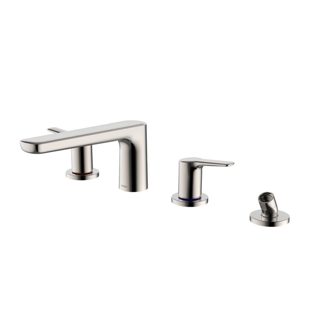 TOTO® GS Four-hole Deck-Mount Roman Tub Filler Trim with Handshower, Polished Nickel - TBG03202U#PN