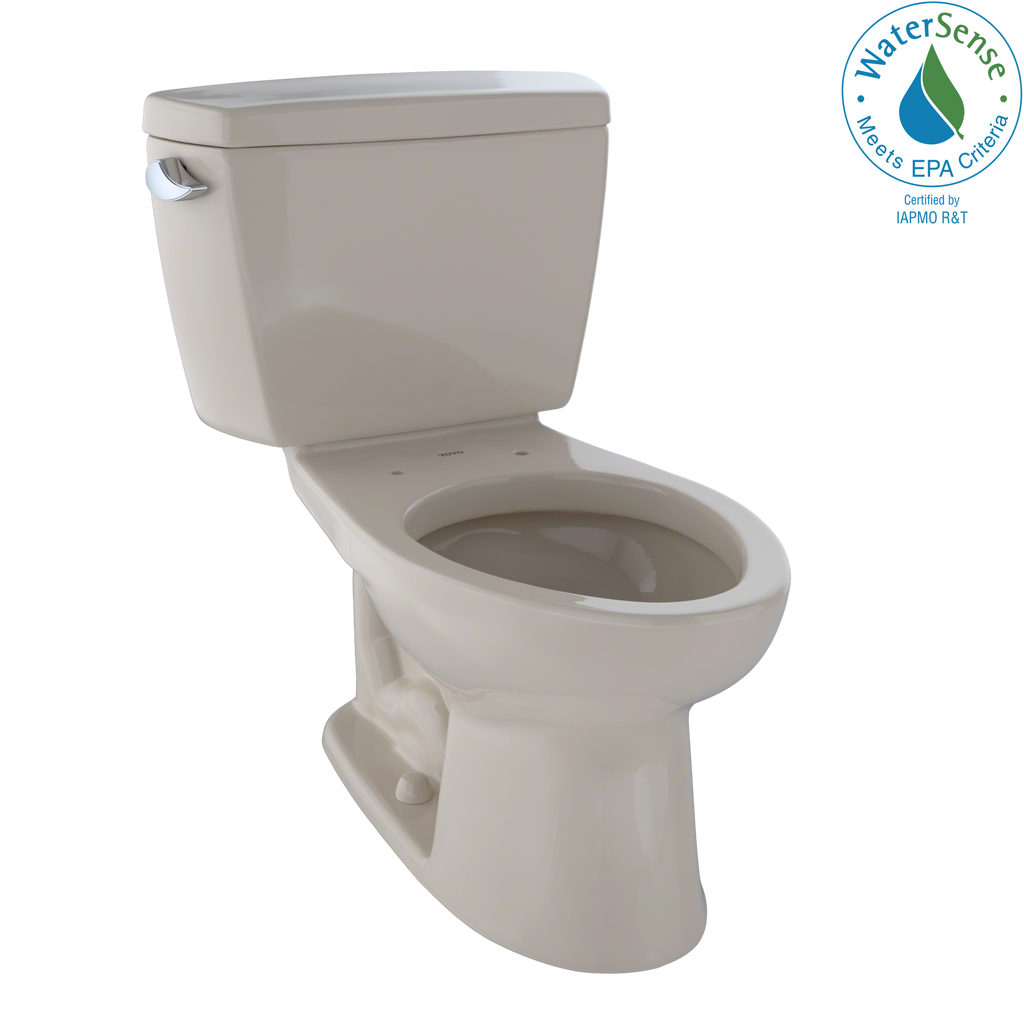 TOTO® Eco Drake® Two-Piece Elongated 1.28 GPF Toilet, Bone - CST744E#03