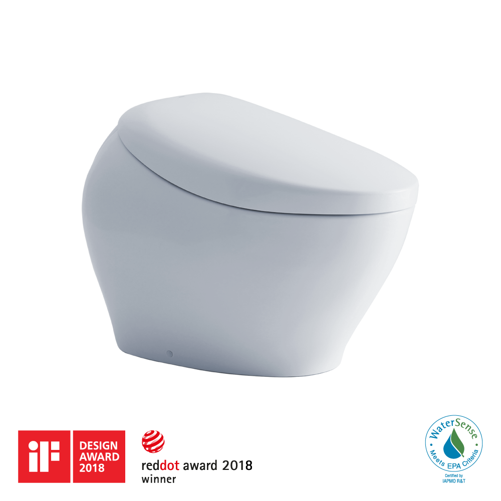 TOTO® NEOREST® NX1 Dual Flush 1.0 or 0.8 GPF Toilet with Integrated Bidet Seat and EWATER+®, Cotton White - MS900CUMFG#01