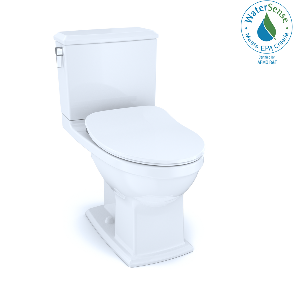 TOTO® Connelly® Two-Piece Elongated Dual Flush 1.28 and 0.9 GPF Toilet with CEFIONTECT®, WASHLET®+ Ready, Cotton White - MS494234CEMFG#01