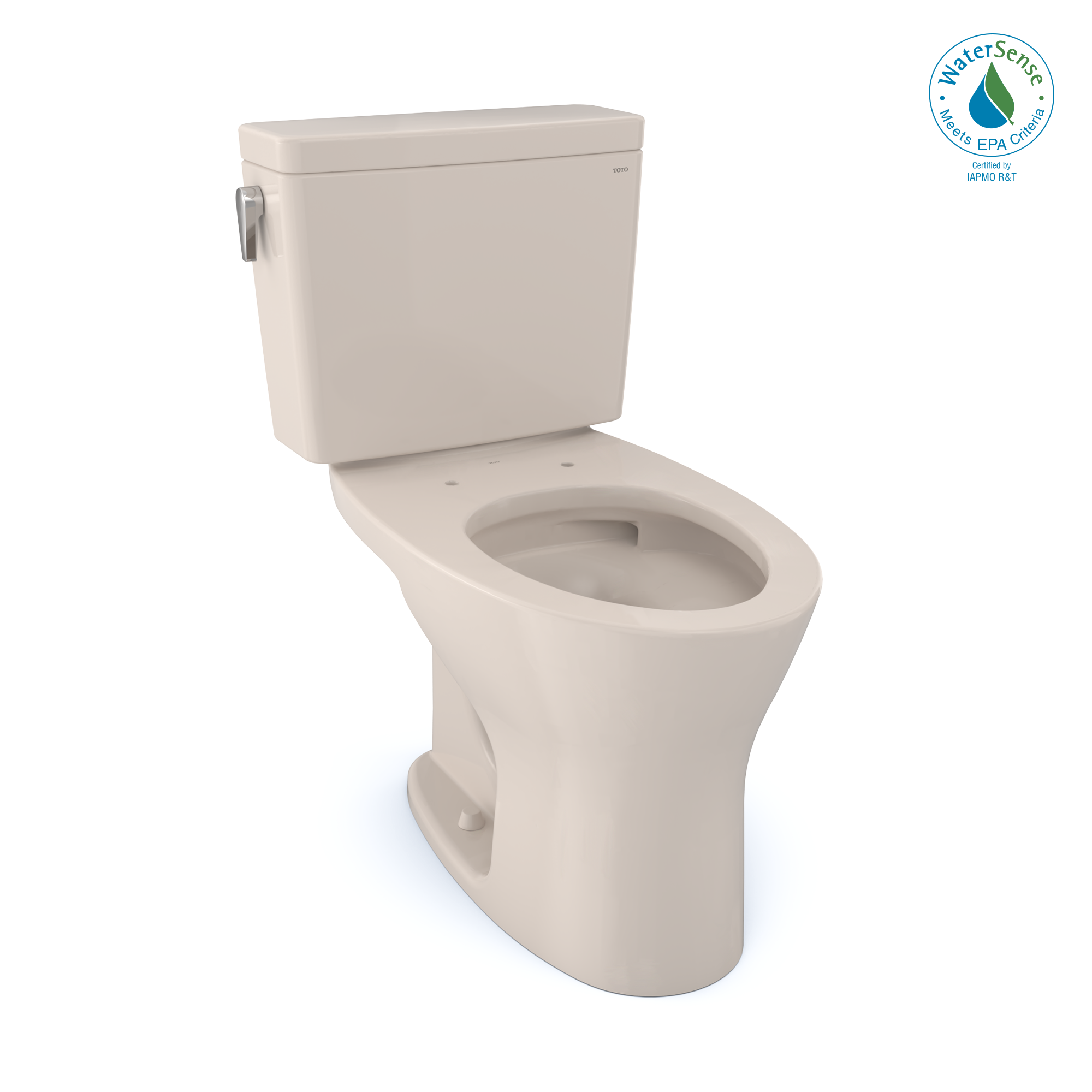 TOTO® Drake® Two-Piece Elongated Dual Flush 1.28 and 0.8 GPF Universal Height DYNAMAX TORNADO FLUSH® Toilet with CEFIONTECT®, Sedona Beige - CST746CEMFG#12