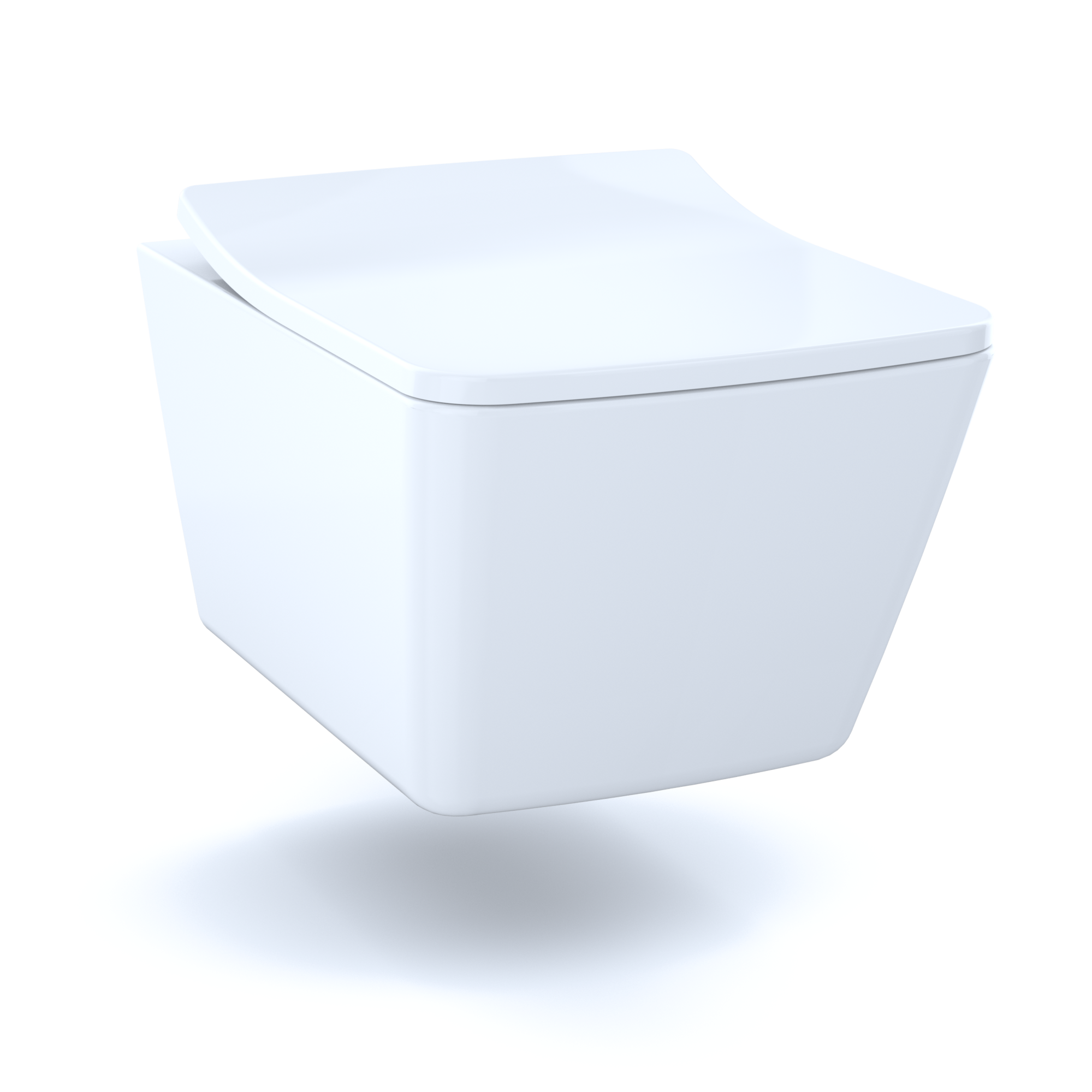 TOTO® SP Wall-Hung Contemporary Square-Shape Dual Flush 1.28 and 0.9 GPF Toilet with CEFIONTECT®Cotton White - CT449CFG#01