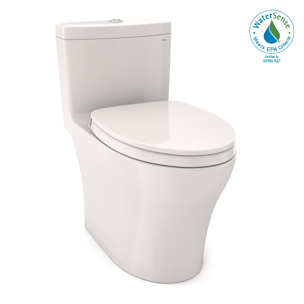 TOTO® Aquia® IV One-Piece Elongated Dual Flush 1.28 and 0.8 GPF Universal Height, WASHLET®+ Ready Toilet with CEFIONTECT®, Colonial White- MS646124CEMFG#11
