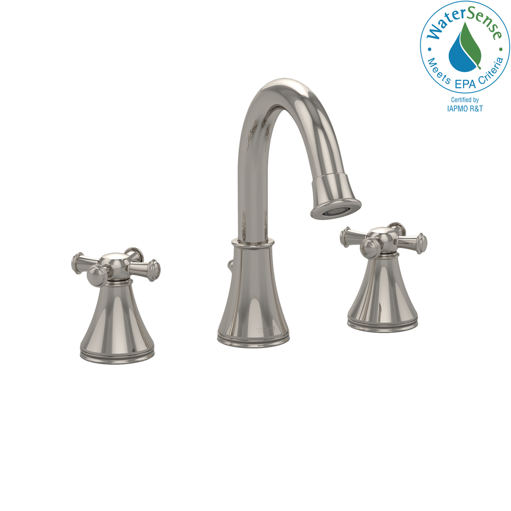 TOTO® Vivian Alta® Two Cross Handle Widespread 1.5 GPM Bathroom Sink Faucet, Polished Nickel - TL220DD1H#PN