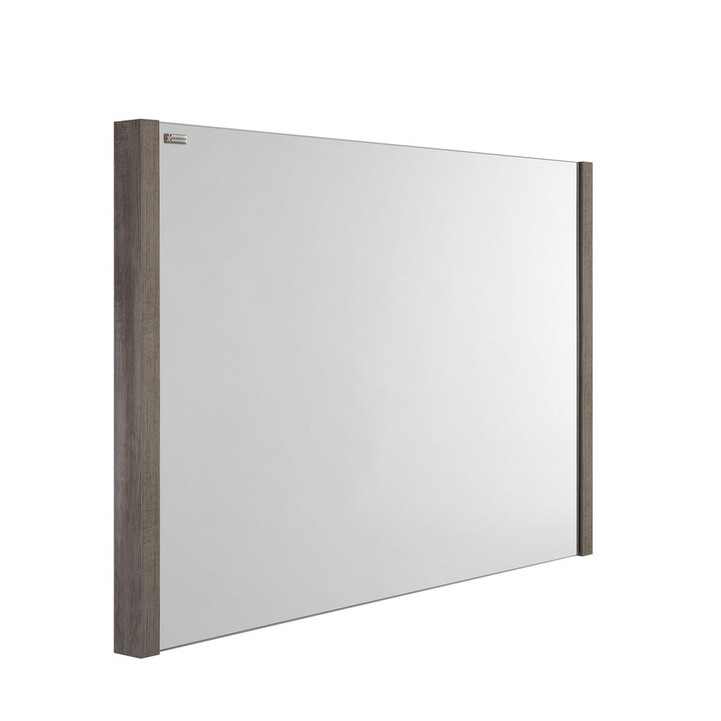 40" Slim Frame Bathroom Vanity Mirror, Wall Mount, Ash, Serie Roma by VALENZUELA