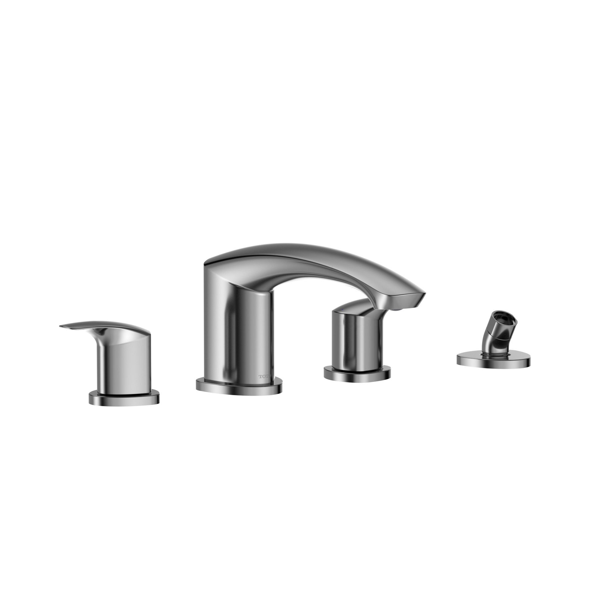 TOTO® GM Two-Handle Deck-Mount Roman Tub Filler Trim with Handshower, Polished Chrome - TBG09202U#CP