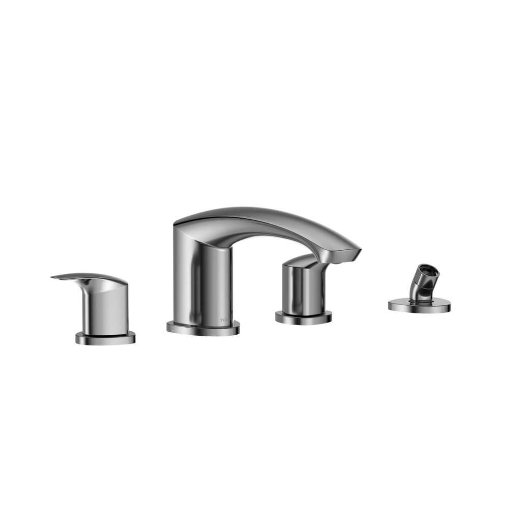 TOTO® GM Two-Handle Deck-Mount Roman Tub Filler Trim with Handshower, Polished Chrome - TBG09202U#CP