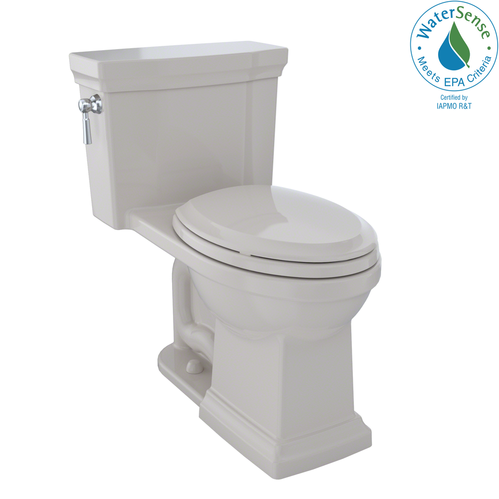 TOTO® Promenade® II One-Piece Elongated 1.28 GPF Universal Height Toilet with CeFiONtect™, Sedona Beige - MS814224CEFG#12