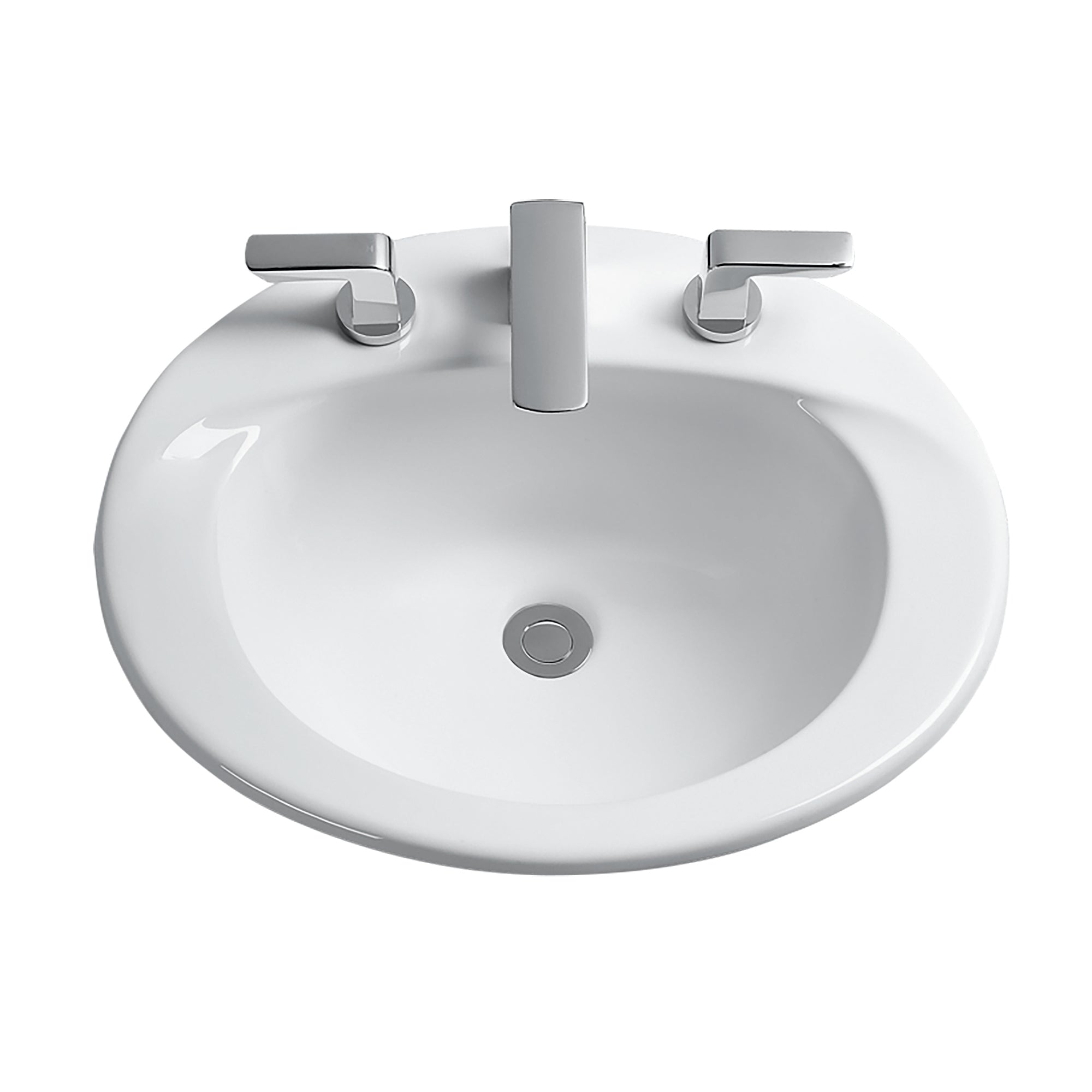 TOTO® Supreme® Oval Self-Rimming Drop-In Bathroom Sink with CeFiONtect™ for 4 Inch Center Faucets, Cotton White - LT511.4G#01