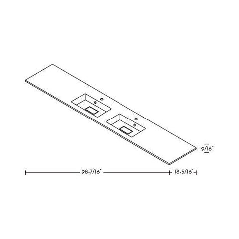 DAX Solid Surface Double Bowl Basin. Gloss Finish (BSN-80098-G)