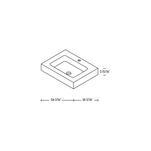 DAX Solid Surface Single Bowl Basin. Matte Finish (BSN-90024-M)