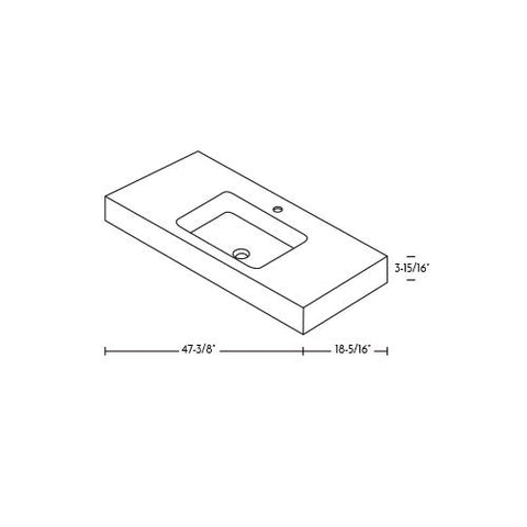 DAX Solid Surface Single Bowl Basin. Matte Finish (BSN-90048-M)