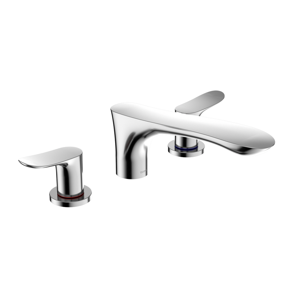 TOTO® GO Two-Handle Deck-Mount Roman Tub Filler Trim, Polished Chrome - TBG01201U#CP