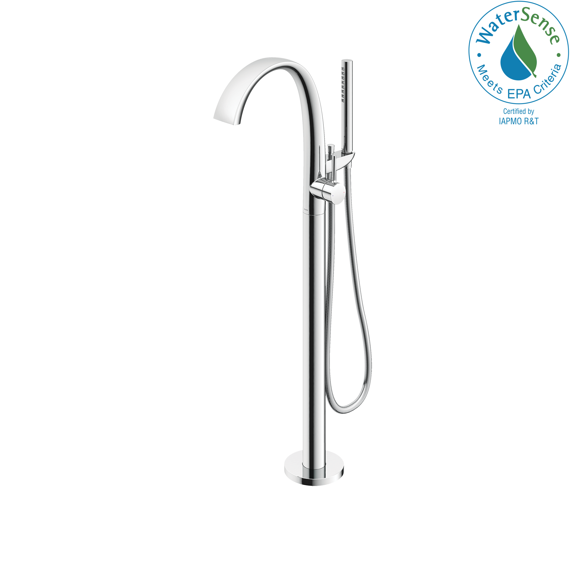 TOTO® ZN Single-Handle Freestanding Tub Filler Faucet with 1.75 GPM Handshower, Polished Chrome - TBP01301U#CP