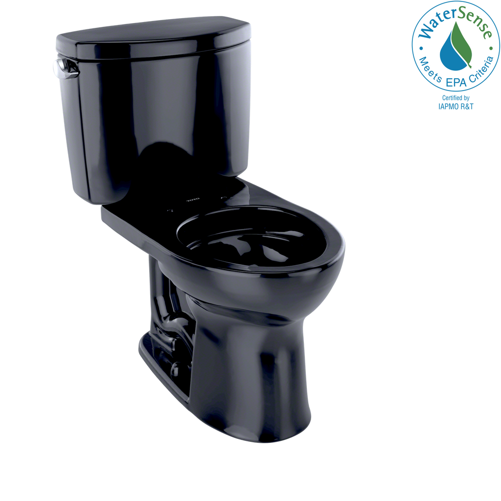 TOTO® Drake® II Two-Piece Round 1.28 GPF Universal Height Toilet, Ebony - CST453CEFG#51