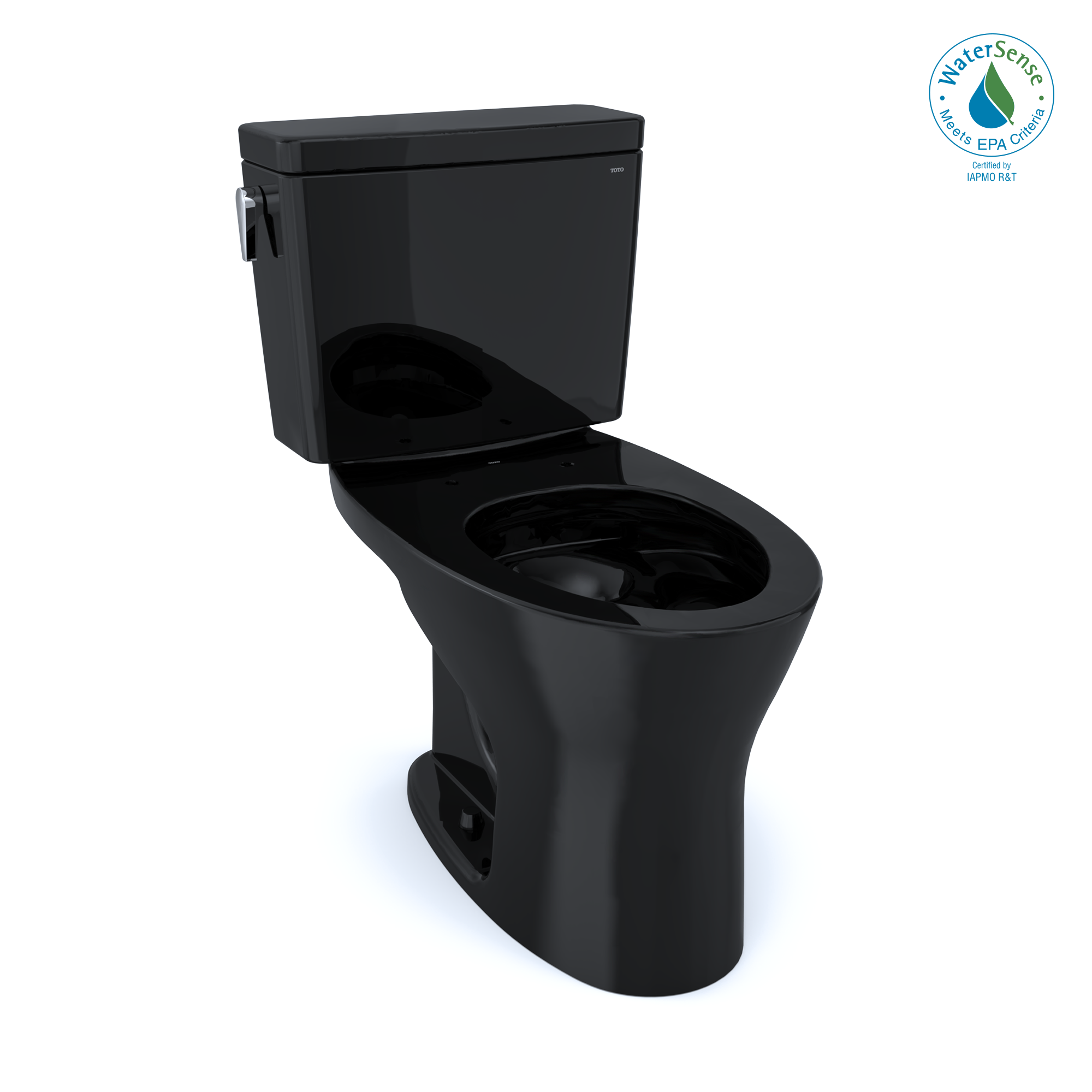 TOTO® Drake® Two-Piece Elongated Dual Flush 1.6 and 0.8 GPF DYNAMAX TORNADO FLUSH® Toilet, Ebony - CST746CSM#51